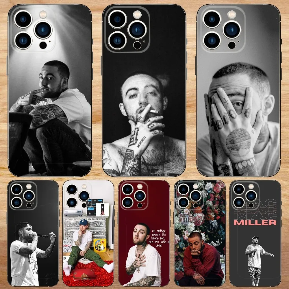 M-Mac M-Miller Rap Singer Phone Case For iPhone15,14,13,12,11,Pro,Max,Plus,Mini,X,XS,XR,8,7,6,S,Plus,SE Soft Black Case