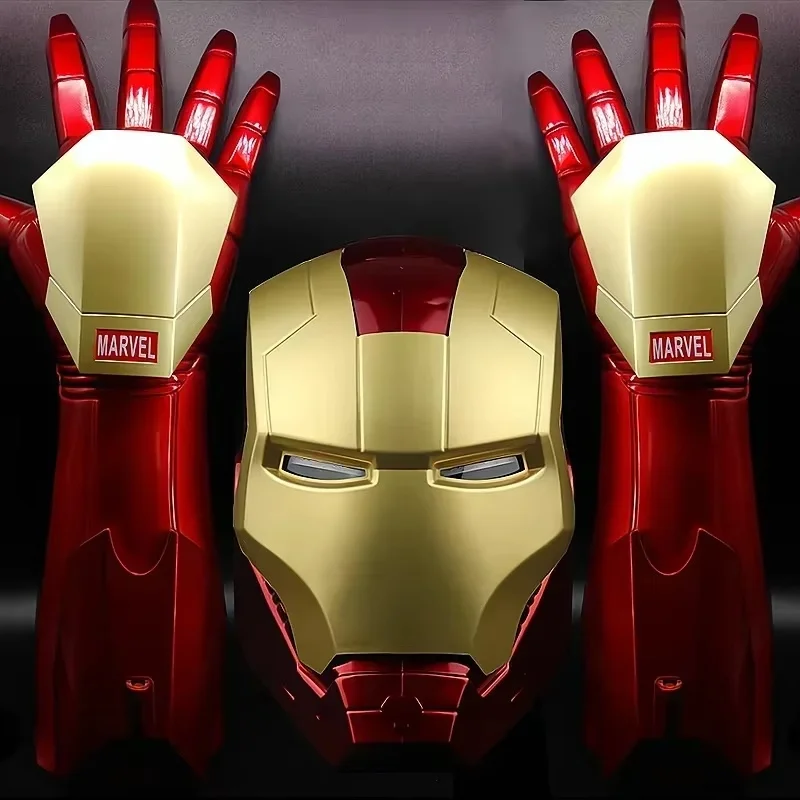 Marvel Action Figure Avengers 1:1 Iron Man Helmet Cosplay Light Led Ironman Mask PVC Model Toys Child Adult Christmas Gift