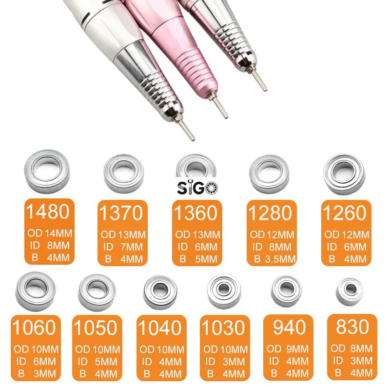 STRONG 210 102L 105L Carbon Brush Micromotor Handpiece Ball Bearing Kit Electric Nails Drill  1480 1260 940  830