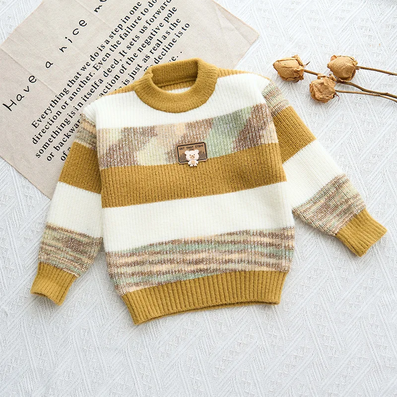 الأولاد البلوزات ربيع الخريف 2025 الأطفال الصوفية جيرسي القمم للطفل الصبي ملابس الاطفال بلوفر مغزول سترة ملابس خارجية 6 7Y #2