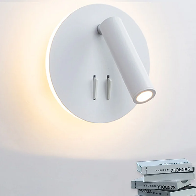 

DINDALLED Modern LED Reading Wall Lamp - Rotatable Bedside Lamp for Bedroom, Study, Hallway Home Decor