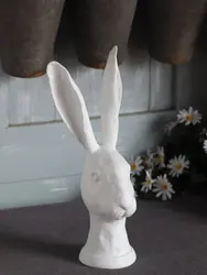 White retro Easter rabbit handmade ornaments, balcony garden decoration, landscaping, soft furnishings, and miscellaneous goods