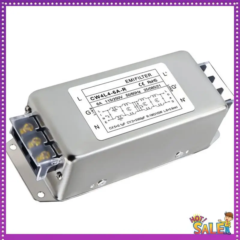 AA87 Single-Phase AC Power Filter 220V Four-Stage CW4L4-6A-R Anti-Interference CW4L4-6A-R