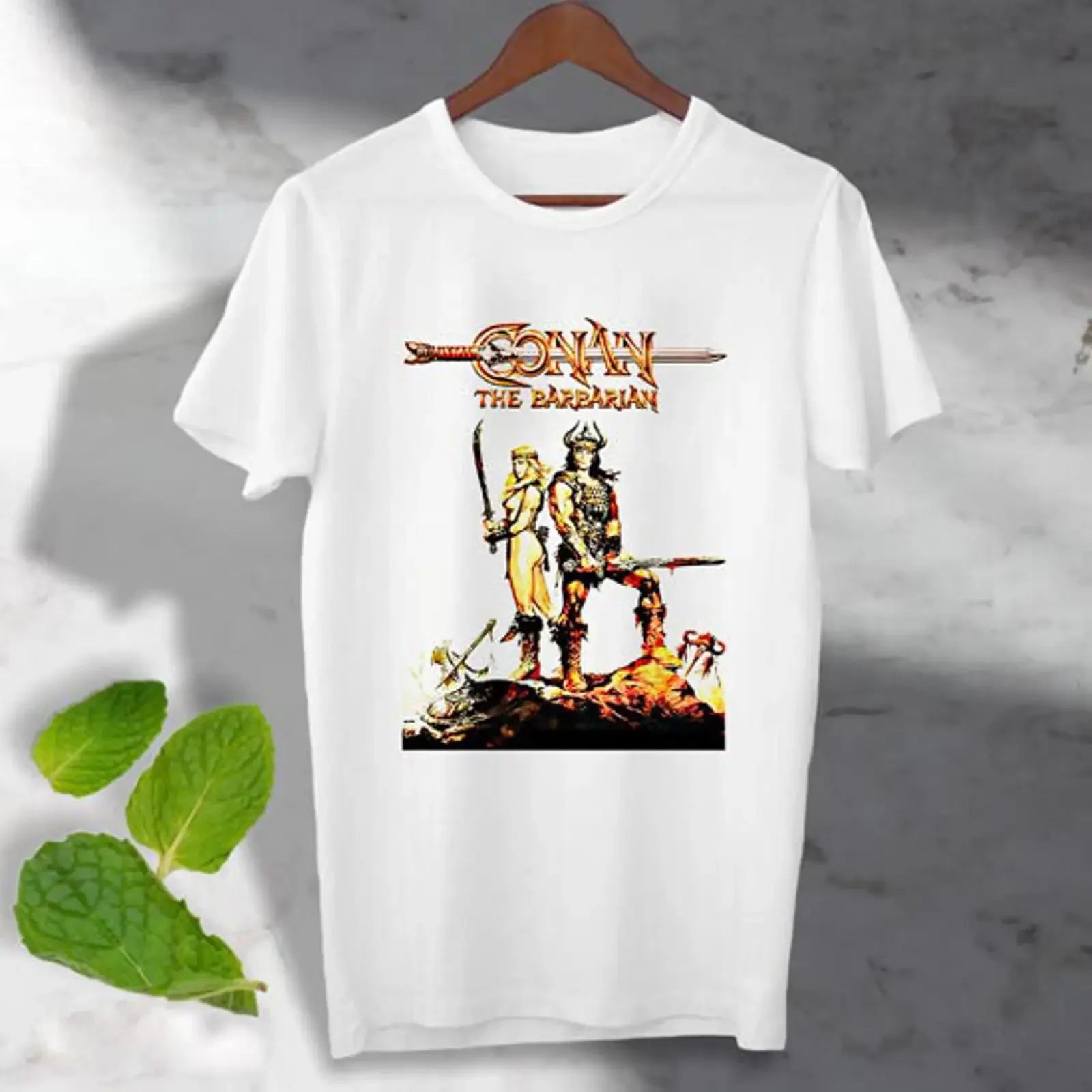 Conan The Barbarian 80s Movie Arnold Retro CooL Classic Film T Shirt B8 vintage Washed Breathable homme Versatile Stretched