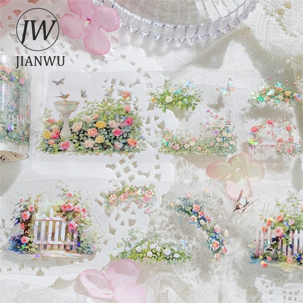 JIANWU 50mm*200cm Mountain Wild Flower Branches Series Vintage Plant Material Collage PET Tape Creative DIY Journal Stationery