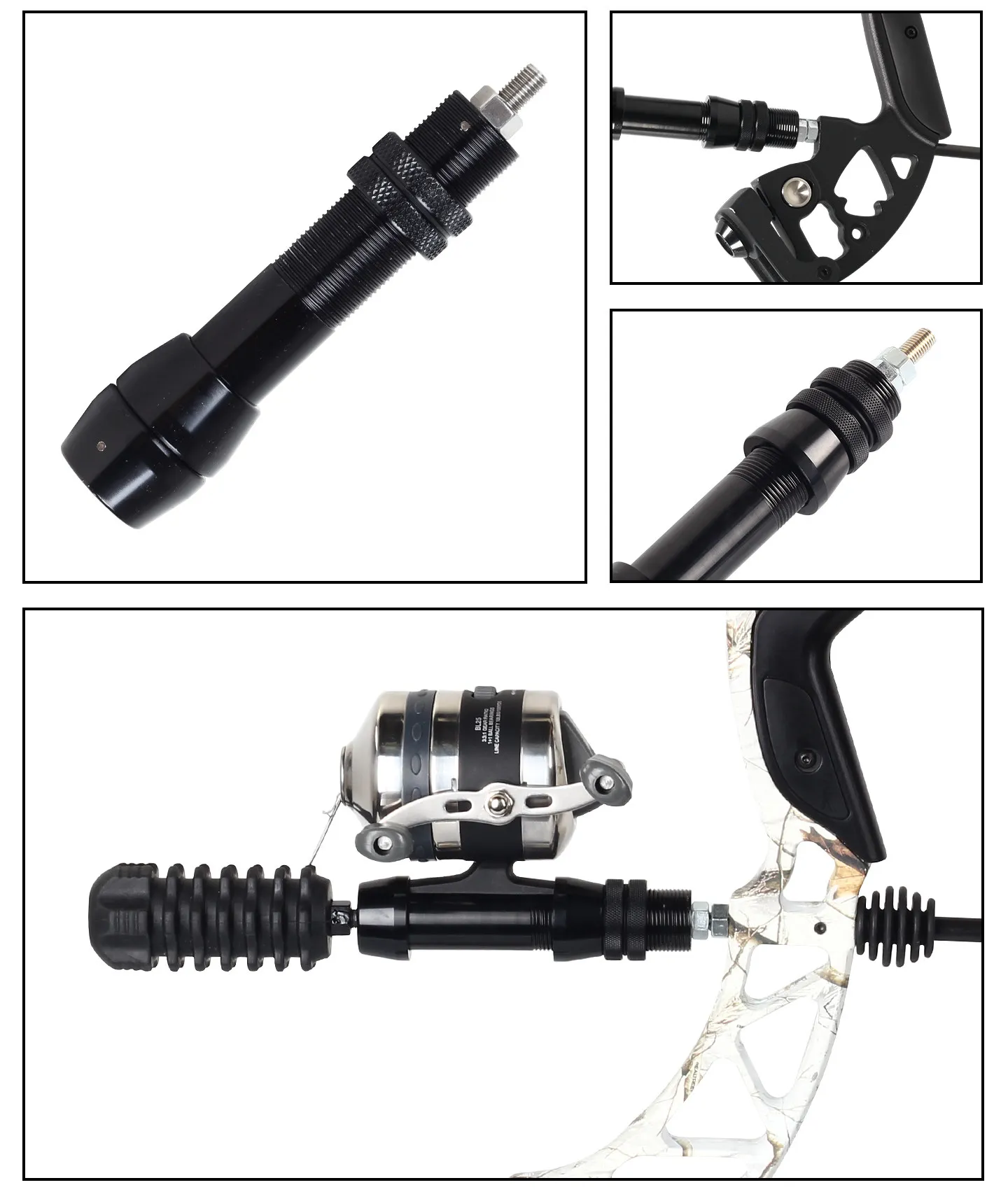 BL25 Fish Shooting Special Fishing Wheel Metal Enclosed Wire Cup Compatible with Composite Bow/Reverse Bow
