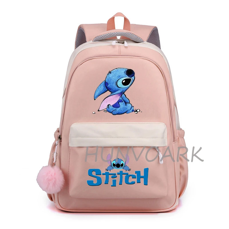 Lilo plecak z motywem Stitch słodka miękkie duże pojemność studenta plecak, College studentom patchworkowy Laptop proste mochile