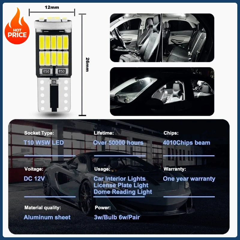 New 10PCS W5W T10 L…