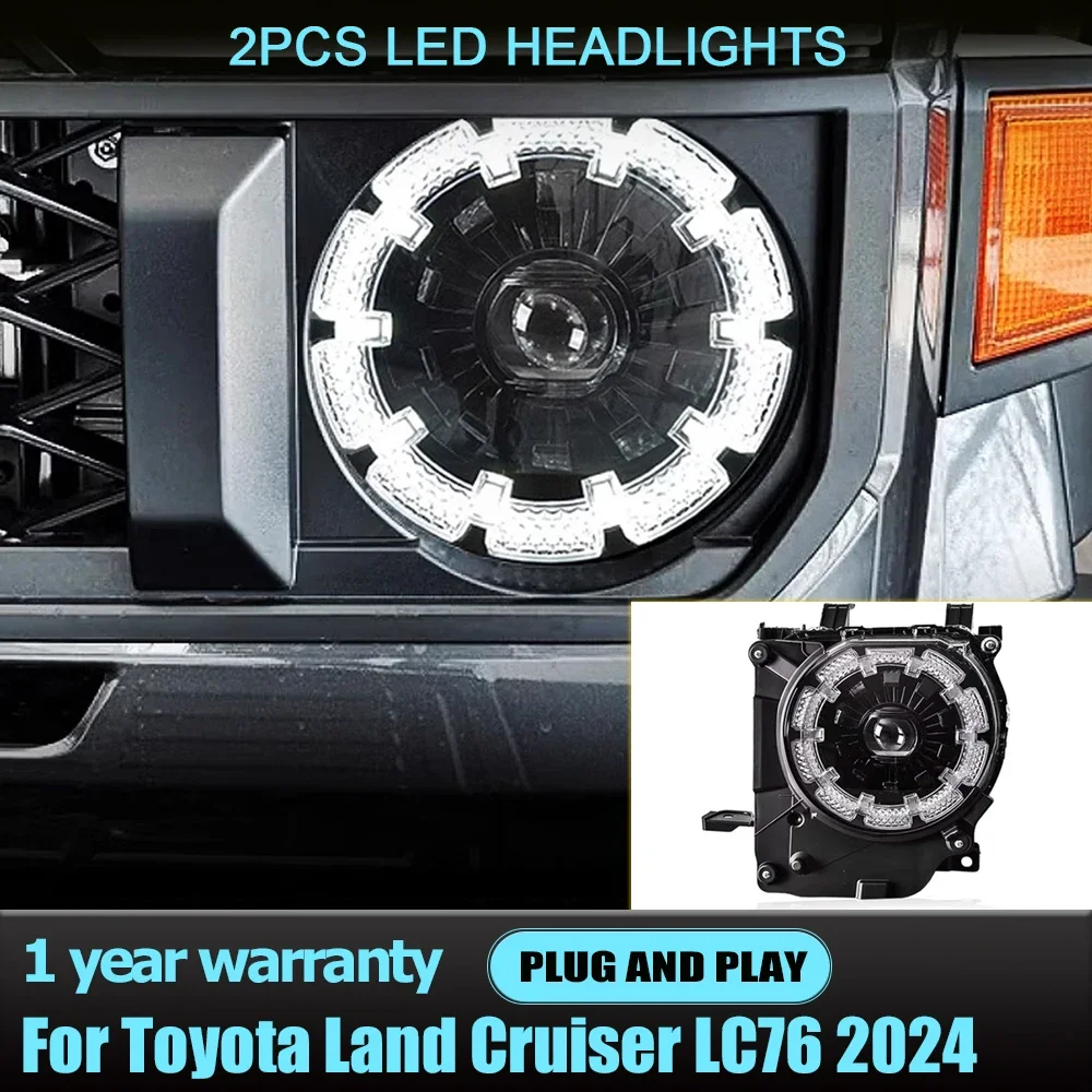 

Новинка Светодиодный LC79 Модифицированная передняя фара для Toyota Land Cruiser LC76 2024, дневные ходовые огни с указателями поворота