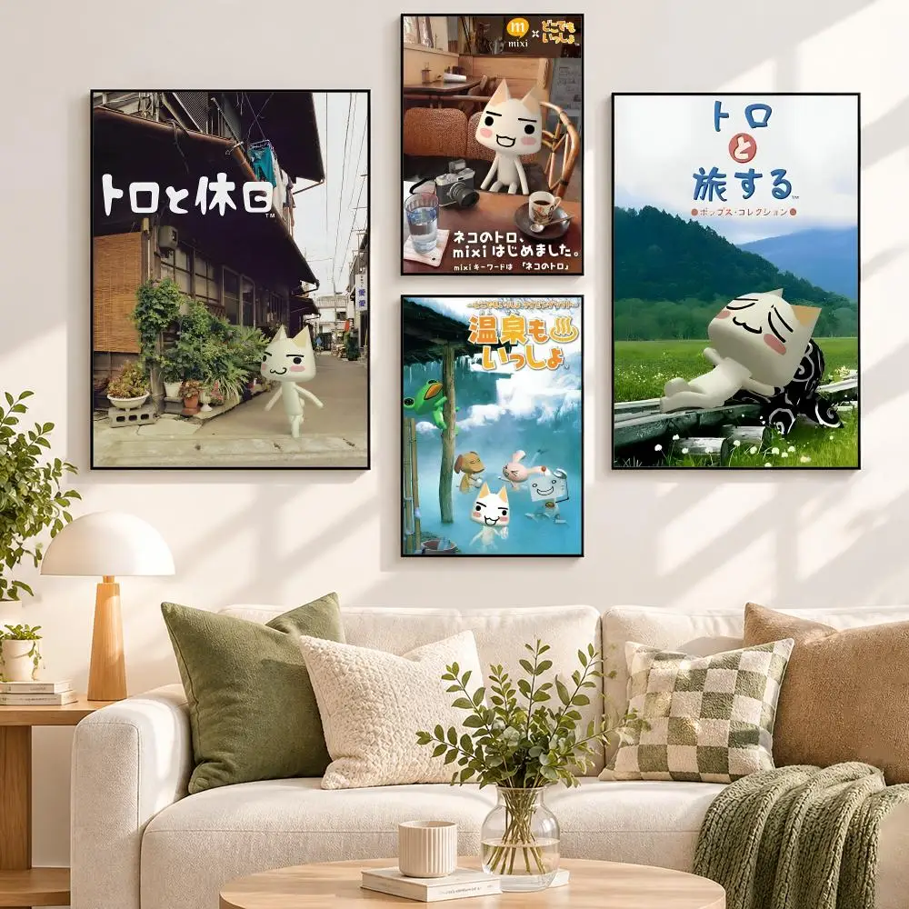 Cartoon I-InoueS toro Cute Poster Home Living Room Hallway Sticky Wall Art Waterproof Aesthetic Decor