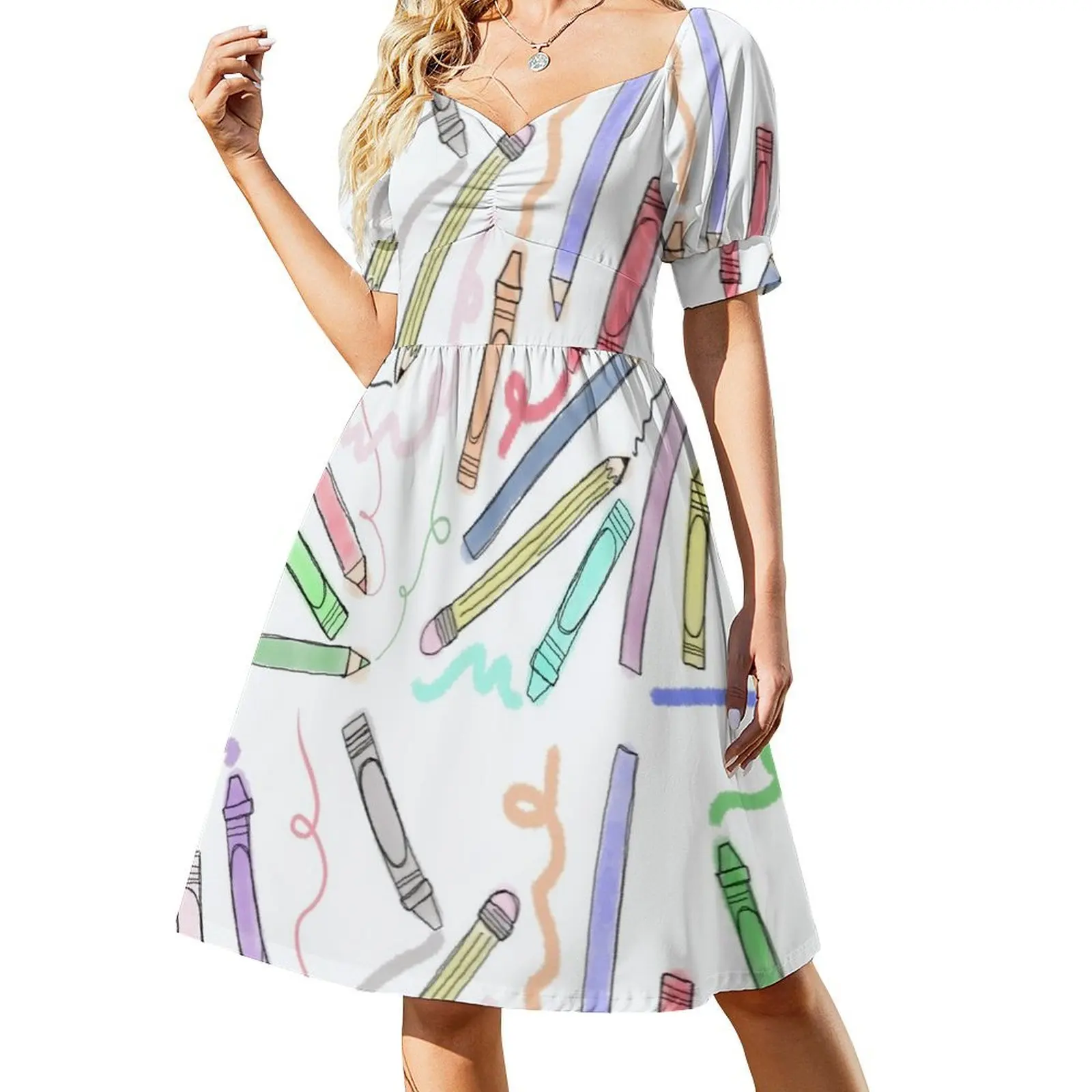 

Crayons & Color Pencils Short Sleeved Dress dress for women dresses women summer 2025 Dress