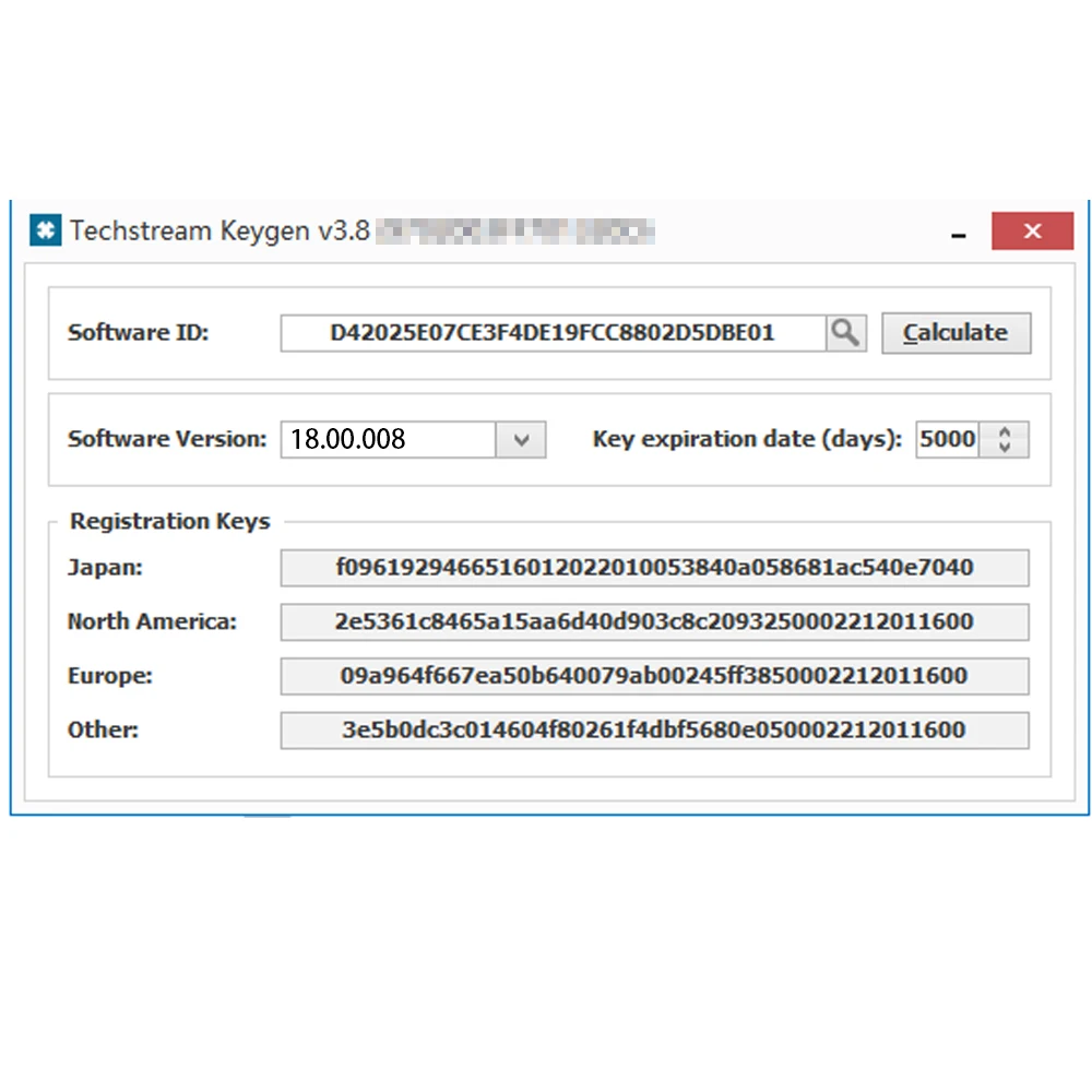 PASSCODE V4.5 for Techstream V18.00.008 Software Registration Keygen Calculator Smart Code Reset for Toyota for Scion for Lexus