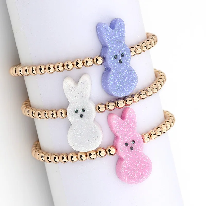 Peep Bunny Beaded Bracelet Easter Bracelet - Bunny BRA100066