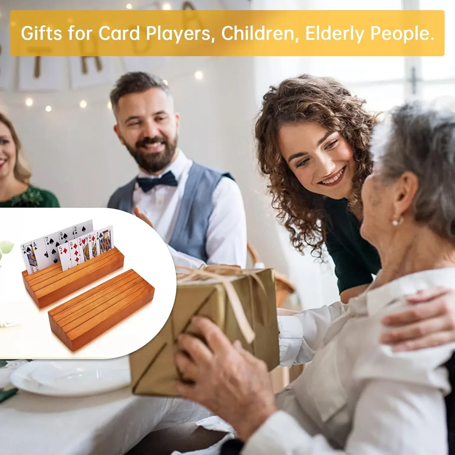 Support cartes à jouer en bois personnalisé - Porte cartes Uno - Support personnalisable pour cartes de jeu - France