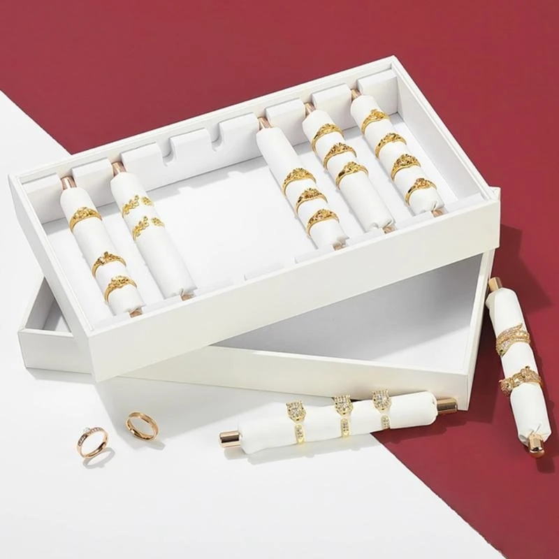 

Ring Storage Display Tray with Dustproof Cover Ring for Jewelry Lovers