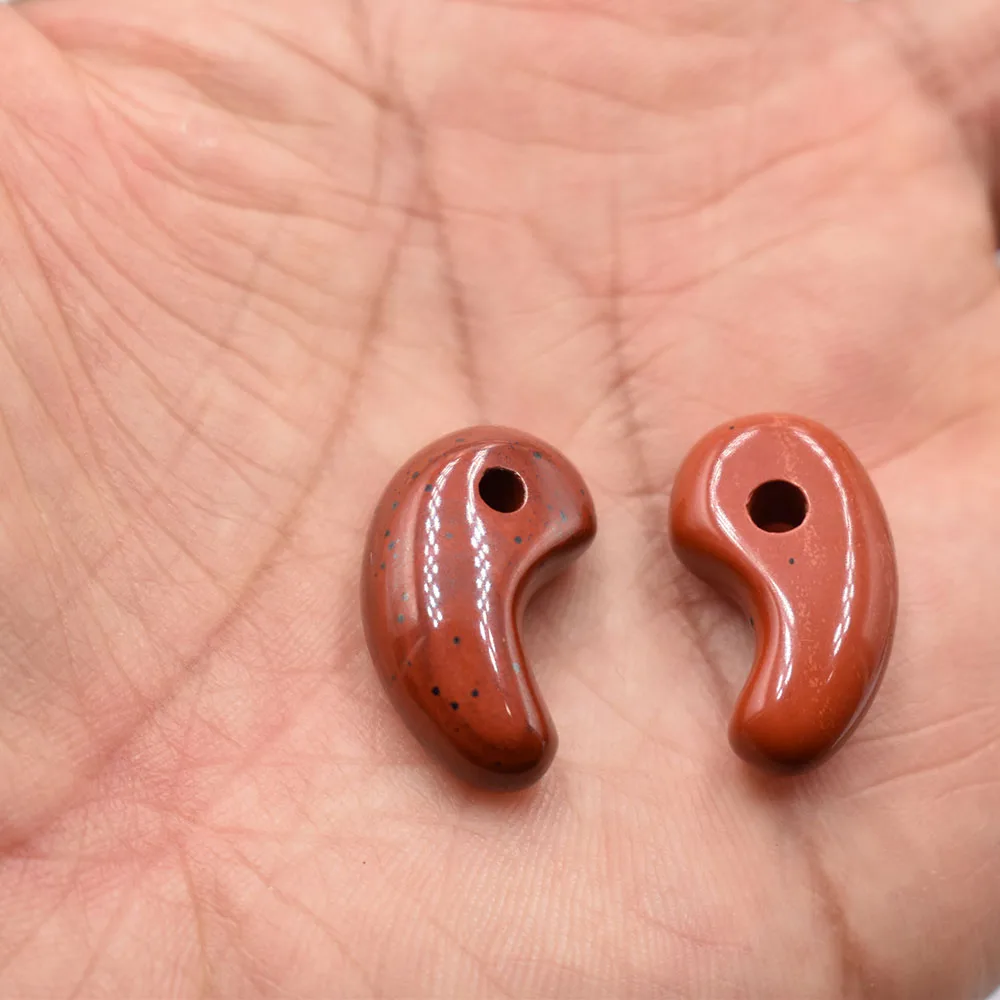 Großhandel 12 Stück/Set modische natürliche Tigerauge-Stein-Rosenquarz-Magatama-Anhänger für Schmuckherstellung, kostenloser Versand – Detail 8