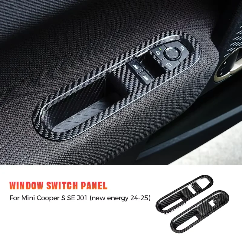 

For MINI Cooper S SE J01 New Energy Real Dry Carbon Fiber 2024-2025 Window Switch Panel Interior Modification Accessories Trim