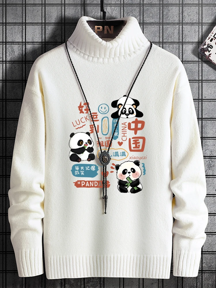 

Мужской вязаный свитер с высоким воротником, облегающий, для старшеклассников, модный, осенний, с длинным рукавом, с принтом, повседневный, стильный трикотаж