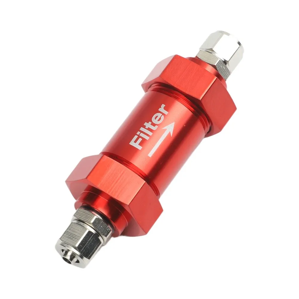 Red Aluminum Alloy Fuel Injector Filter Element Mesh High Pressure Inline Filter For Oil Collector Tester Tool 29x54mm