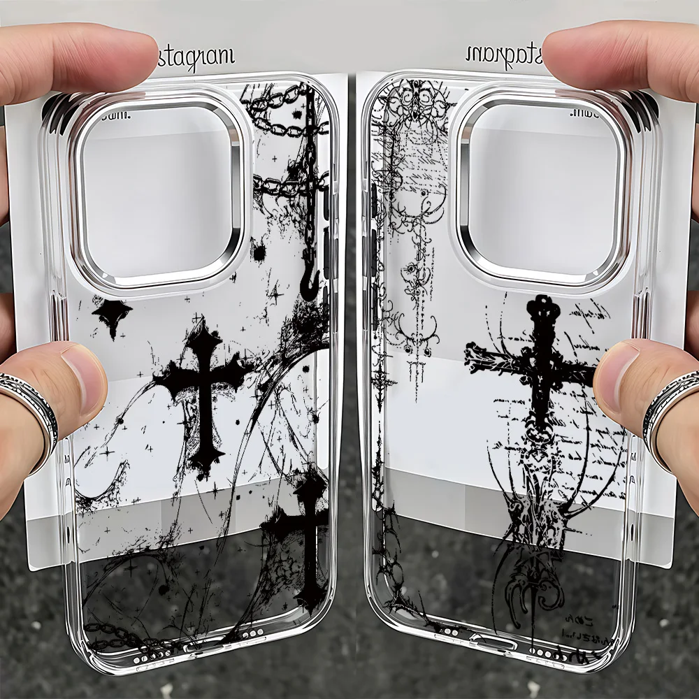 Luxury Dark Gothic Phone Case For Infinix Smart Note Tecno Camon Spark Pova Hot 30 40 50 7 8 10 Pro Plus 4G 5G Transparent Cover
