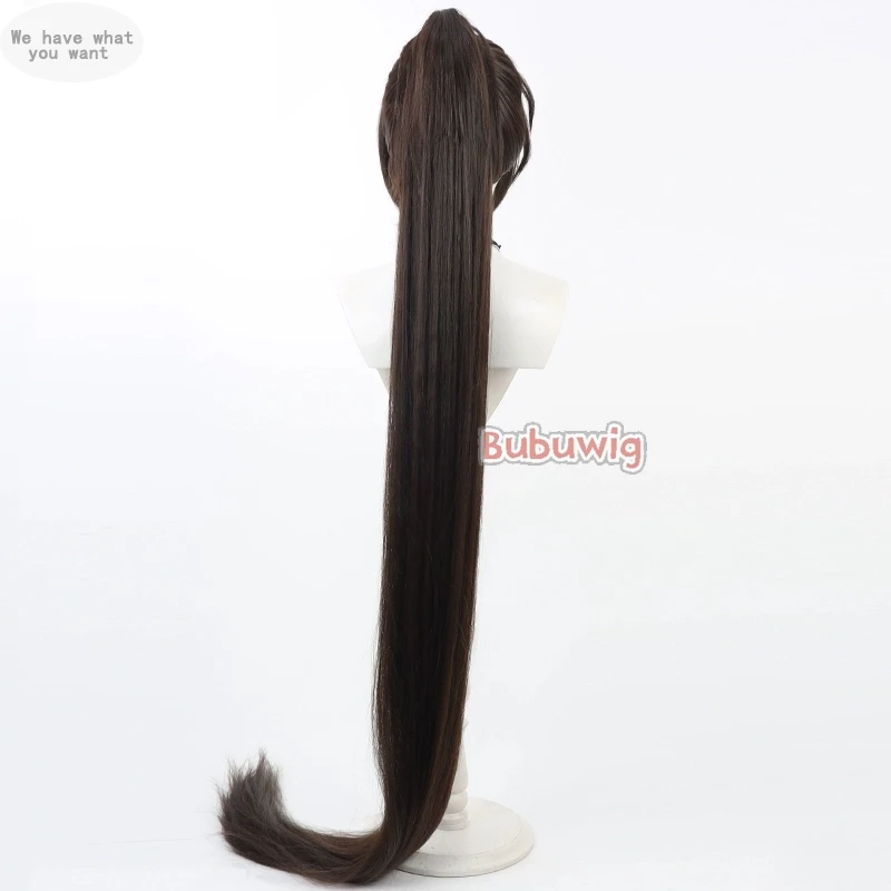 الشعر الاصطناعية جيو فيول غريس تأثيري الباروكات برج الله جيو فيول غريس 150 سنتيمتر بني داكن ذيل حصان شعر مستعار مقاومة للحرارة