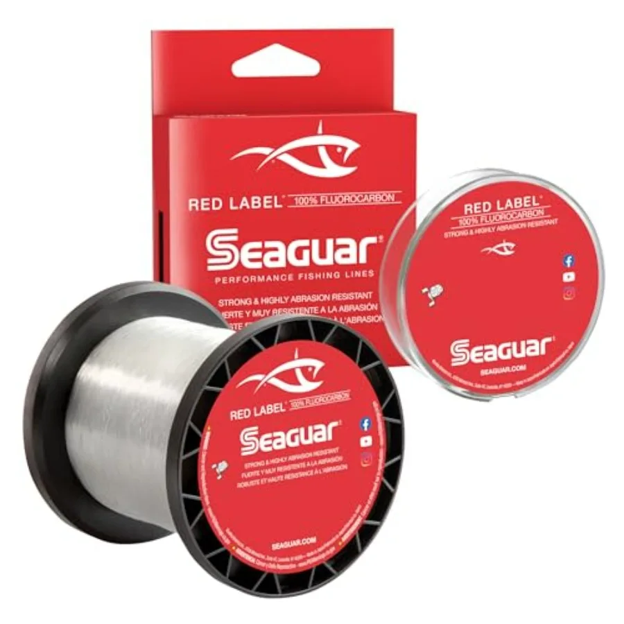 

Seaguar Red Label Fishing Line for Power Baits Heavy-Duty Applications Freshwater 100 Fluorocarbon Clear Multiple Sizes
