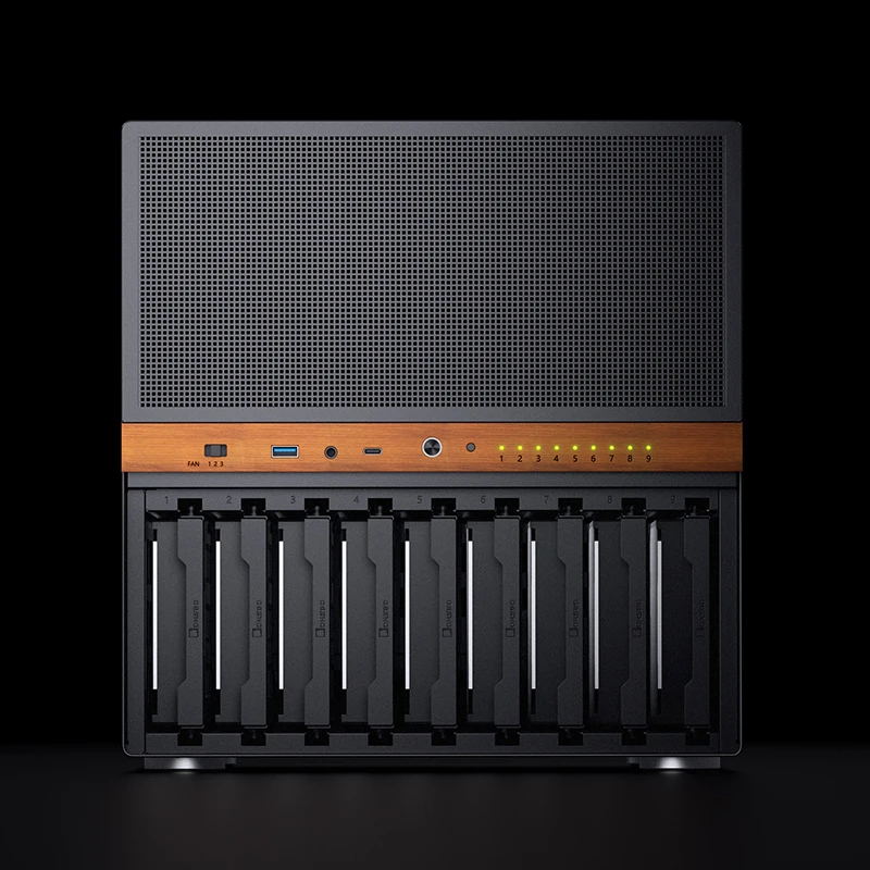 JONSBO N6 NAS-Gehäuse 9, Festplattenposition, Netzwerkspeicherserver, MATX-Desktop-Gehäuse, unterstützt 240 wassergekühlte Dual-Stromversorgung