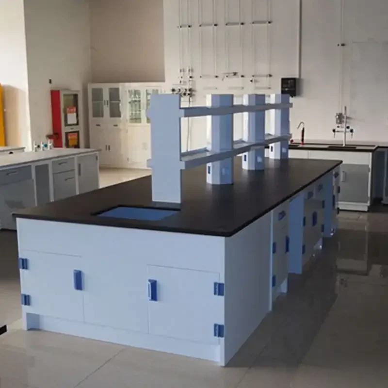 ISO Chemical PP Lab Bench Strong Corrosion Resistant PP Island Table For Acids Experiment High Quality Good Price Workstation