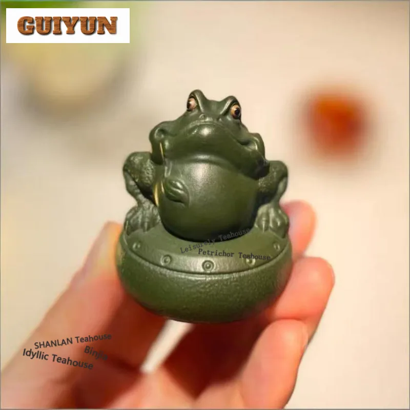 

Чайная фигурка-талисман из исинской фиолетовой глины «Счастливая Золотая Жаба», элегантный предмет для чайных церемоний, декоративная статуэтка, украшение для стола, сувенир ручной работы