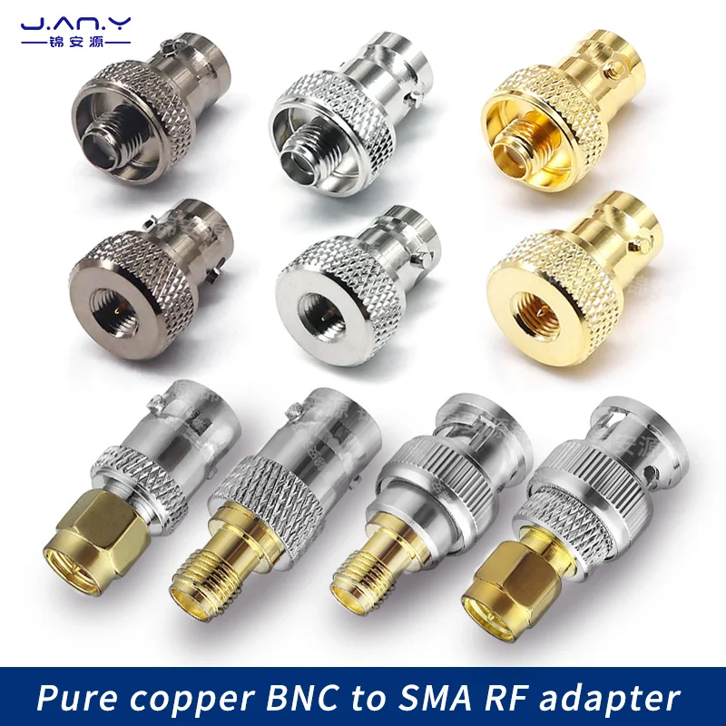 

All copper BNC male to SMA female RF adapter RF coaxial connector SMA external screw internal hole to Q9 head 50 ohms