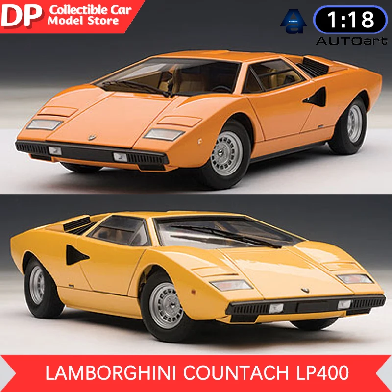 1/18 AUTOart LAMBORGHINI COUNTACH LP400 (ORANGE/YELLOW) Diecast Car Collectible Model 74676/74647