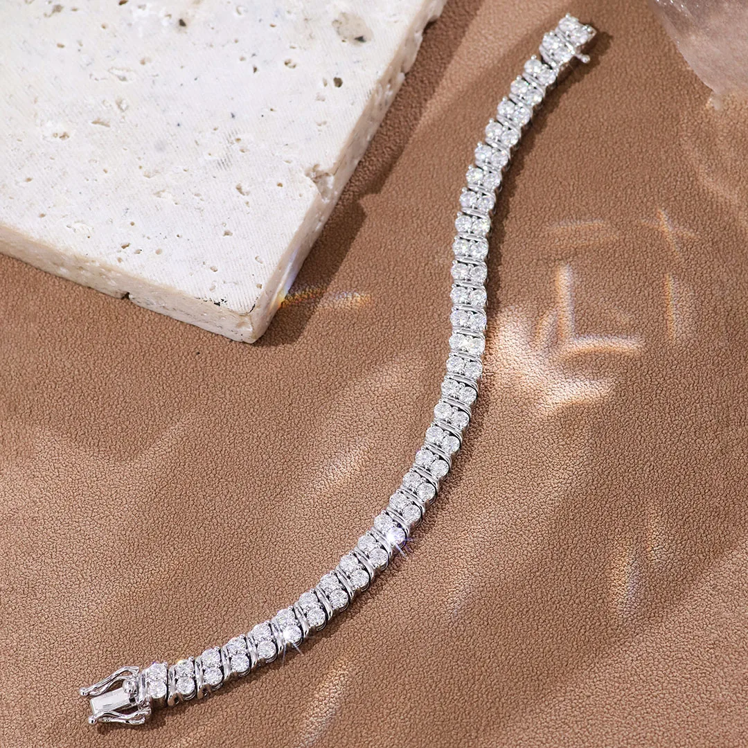 

Provence 14K/18K white gold bracelets DEF VVS lab grown diamond tennis bracelets for women custom classic birthday Party gift