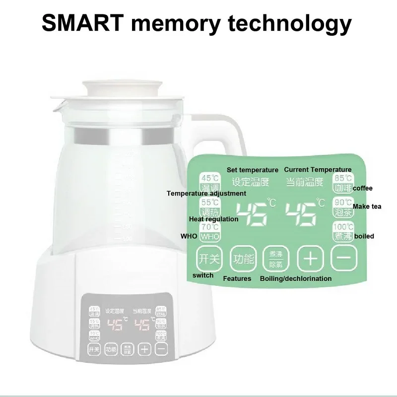 Regulator air susu suhu konstan bayi 1,3l, panci penghangat pintar air panas, pemanas susu hangat otomatis GL41 CSA