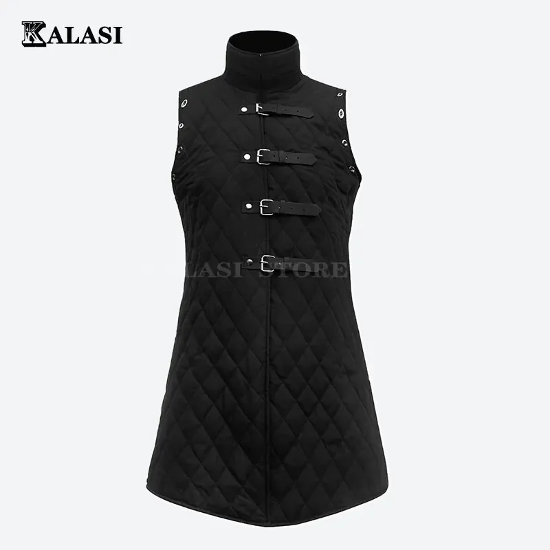 

S-4XL Gambeson Costume Aketon Armor Vest Coat Medieval Viking Sleeveless Outfit Larp Warrior Knight Hunter Outfit For Adult Men