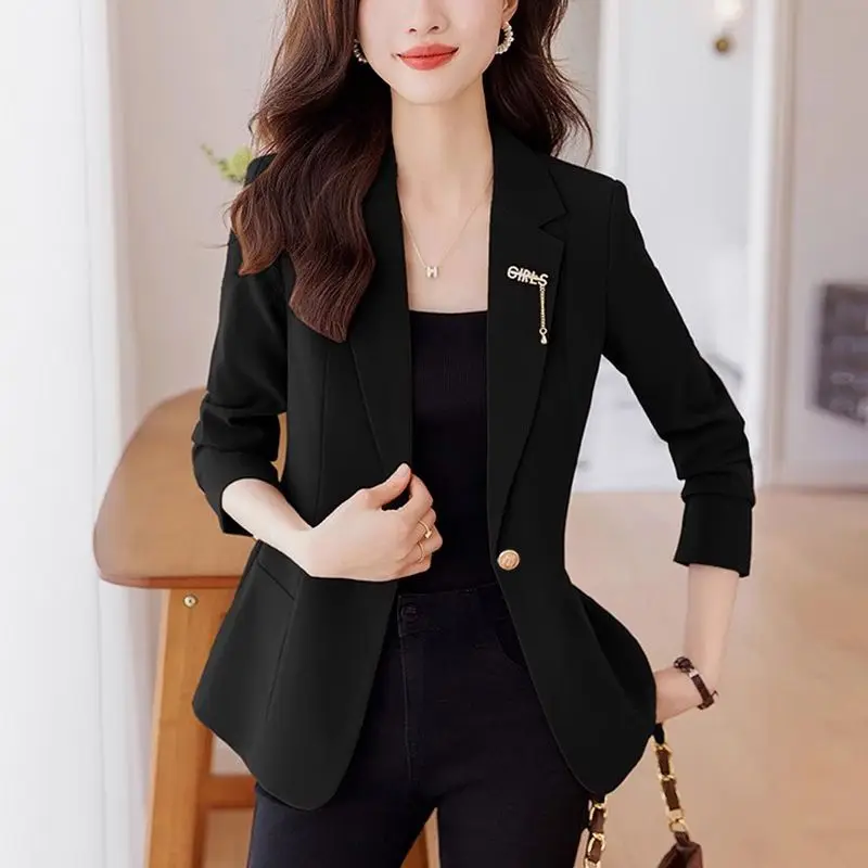 Cappotto corto alla moda da donna Giacca primaverile e autunnale da donna Nuovo versatile abito casual sottile che abbraccia la vita e sottile