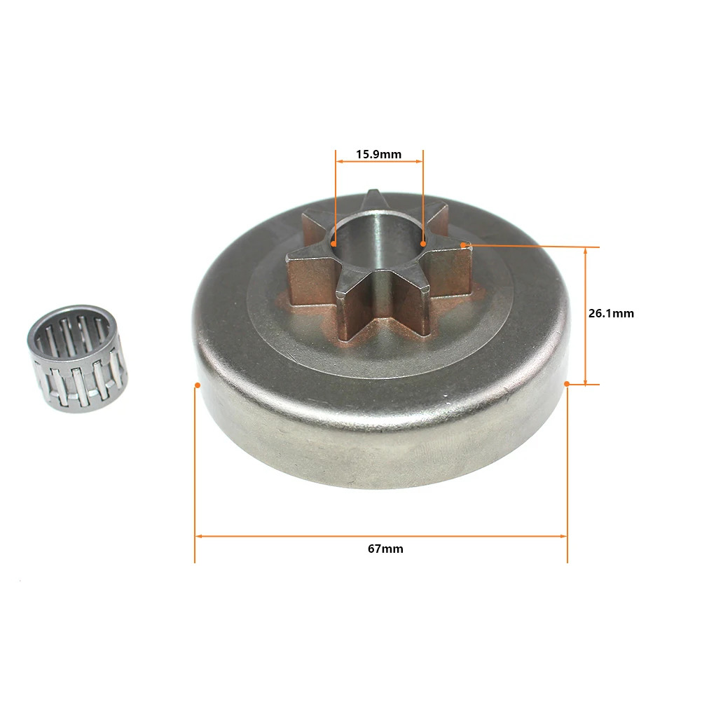 Piñón de cadena de tambor de embrague. 325 7T para Husqvarna 40 45 49 Jonsered 420 425 435 2041 2045 2050 Partner 400 410 450 460 490