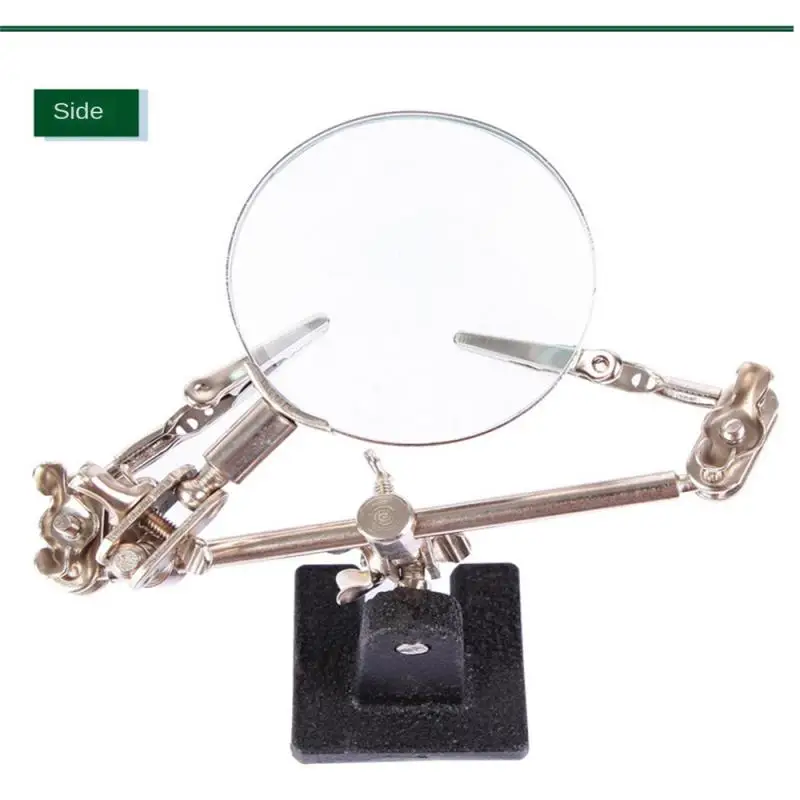 Magnifying Helping Third Hand Glass Auxiliary Clip Magnifier Soldering Solder Iron Stand Holder Station Rework Repair Tool