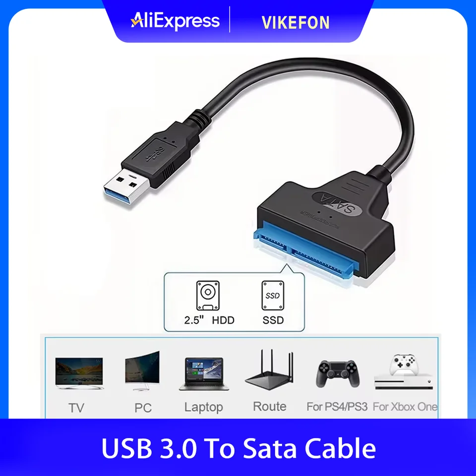 SATA to USB 3.0 / 2.0 케이블 최대 6Gbps 2.5인치 외장 HDD SSD 하드 드라이브 SATA 3 22핀 어댑터 USB 3.0 to SATA III 코드