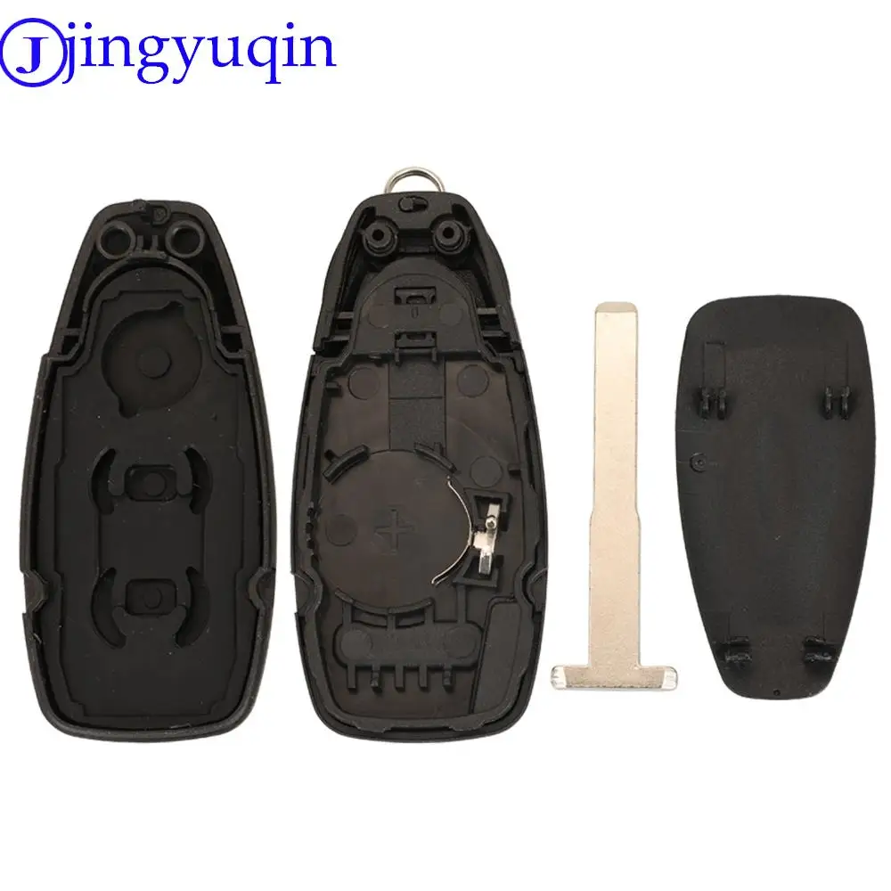 Jingyuqin 3 Button Car Key Shell With Insert Blade Replacement Smart Key For Ford Mondeo Fiesta Focus Titanium C-Max Kuga Refit