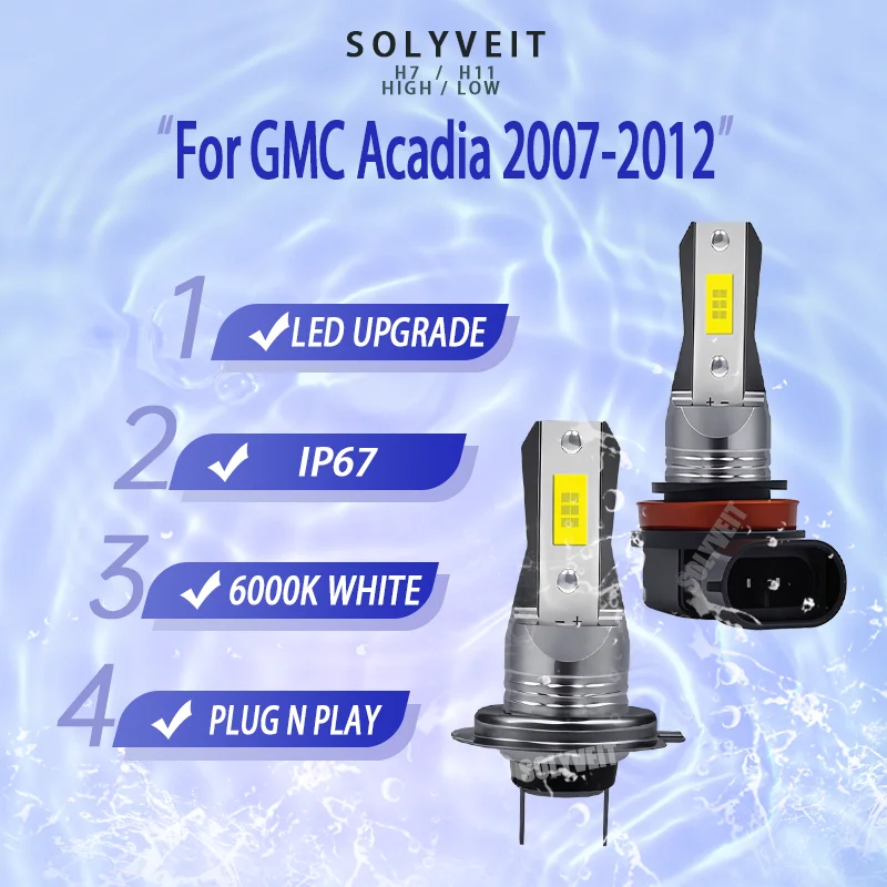 

Efficiency Redefined: 45W of Power, 4500LM of Light, 0% Fan Noise LED H7/H8 High Lo For GMC Acadia 2007 2008 2009 2010 2011 2012