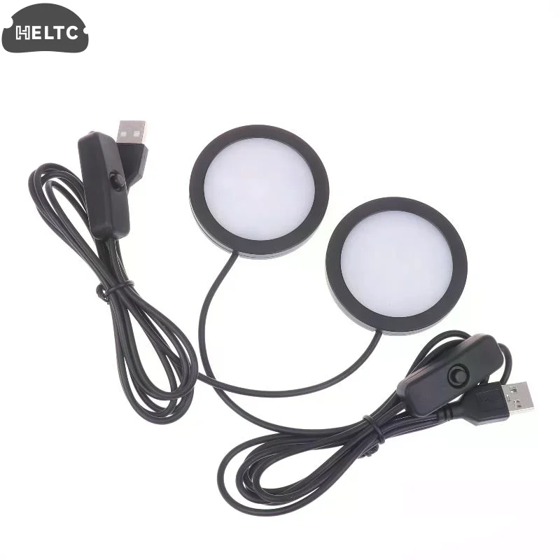 1Pcs 5V For Bamboo Led Light Parts DIY Model Warm/White/Neutral Black USB Round Ultra-thin Light For Bambu Lab Lamp Kit Hardware