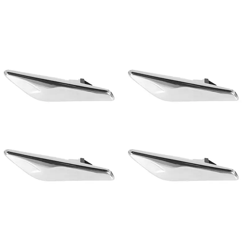 Steady 4X For -BMW X3 X4 F25 F26 2013-2017 Front Left Side Chrome Fender Trim Finisher Marker Turn Signal Light Lamp Cover Trim