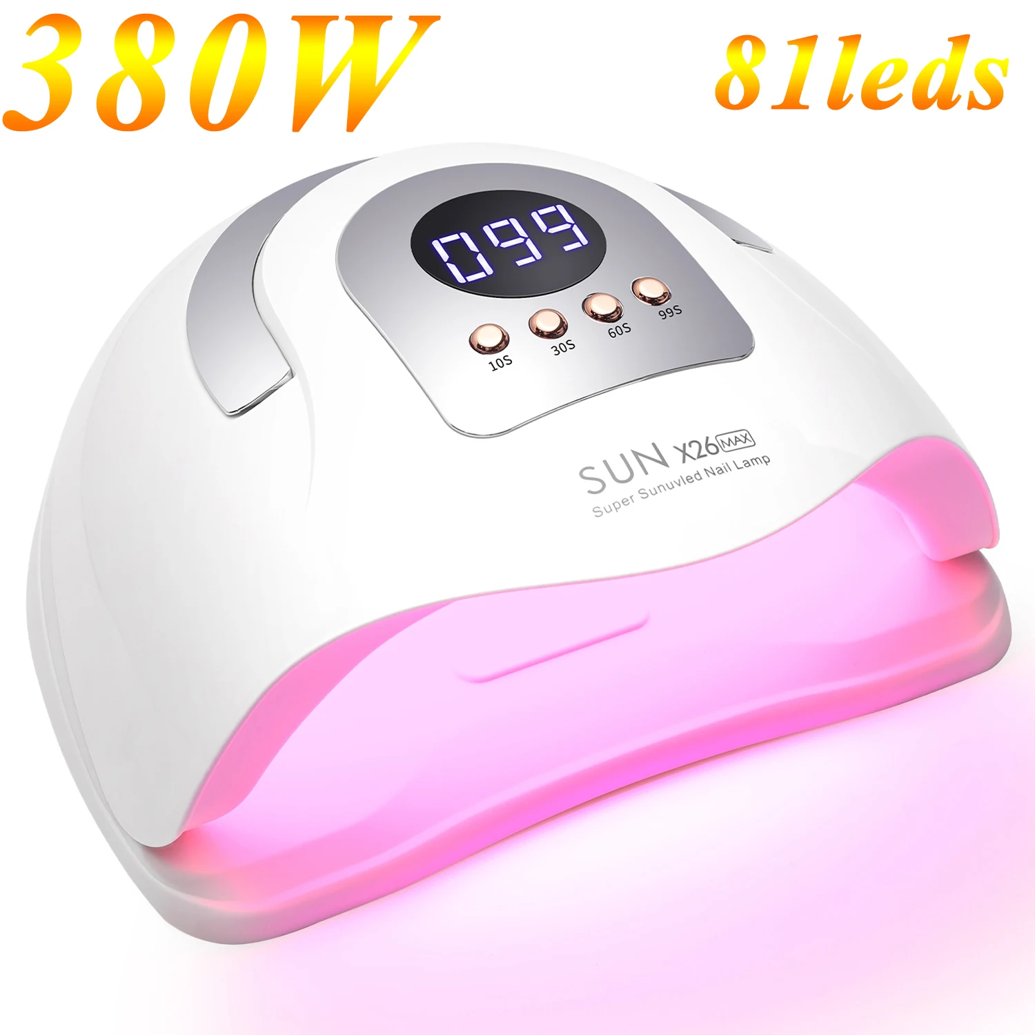 SUN X26 MAX Nail Dryer Machine 380W UV LED Lamp for Nails 81LEDS Gel Polish Curing Manicure Lamp With Auto Smart Sensor Nail Art