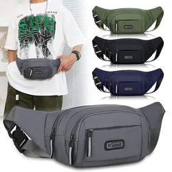 Men Canvas Fit Waistpack Mobile Fanny Waist Packs Men's Sports Outdoor Leisure Running Anti Theft Ultra Thin Invisible Waist Bag