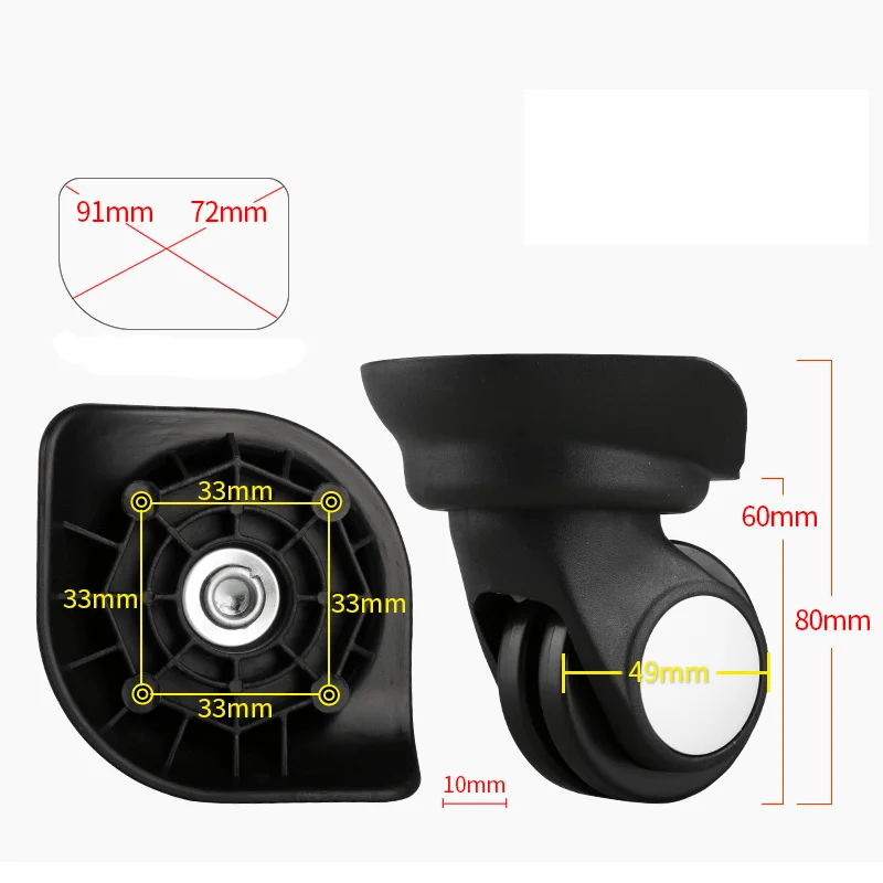 2PCS/Set W003 Universal Luggage Wheels Luggage Wheels Silent & Smooth Wear-Resistant Replacement Wheels Luggage Accessories