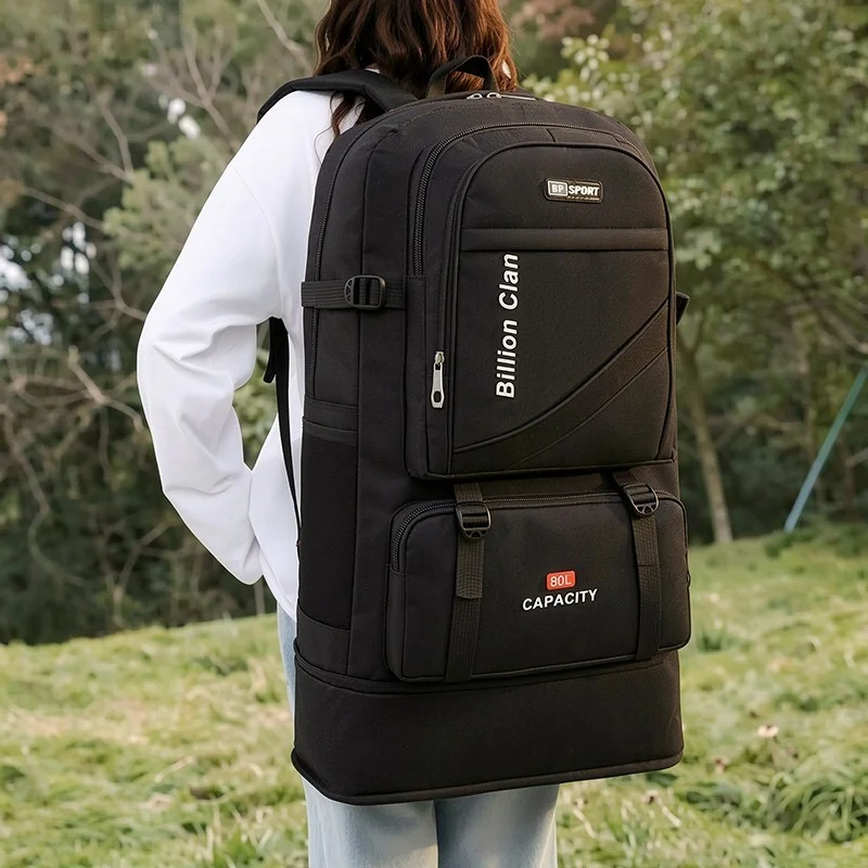 80L Expandable Large Capacity Backpack Men Woman Outdoor Hiking Camping Rucksack Multicolor Travel Luggage Sports Backpack
