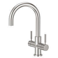 Double Handle 304 Stainless Steel Lead-free Kitchen Faucet In Hotel