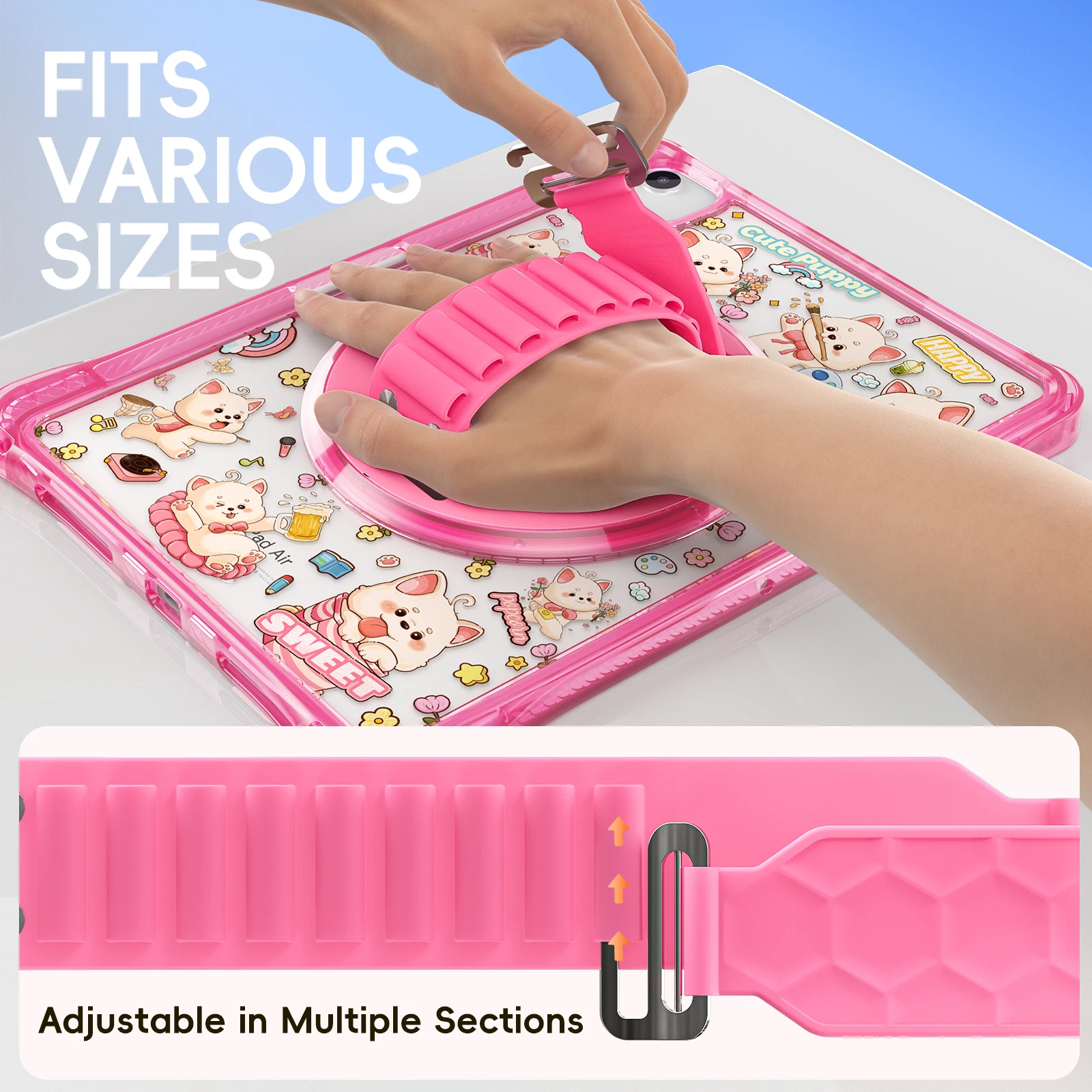 

Cartoon Tablets Cases for Apple iPad Air 11 2025 2024 M3 M2 Portable Case children Tablet Protecor with Enhances Rear Kickstand