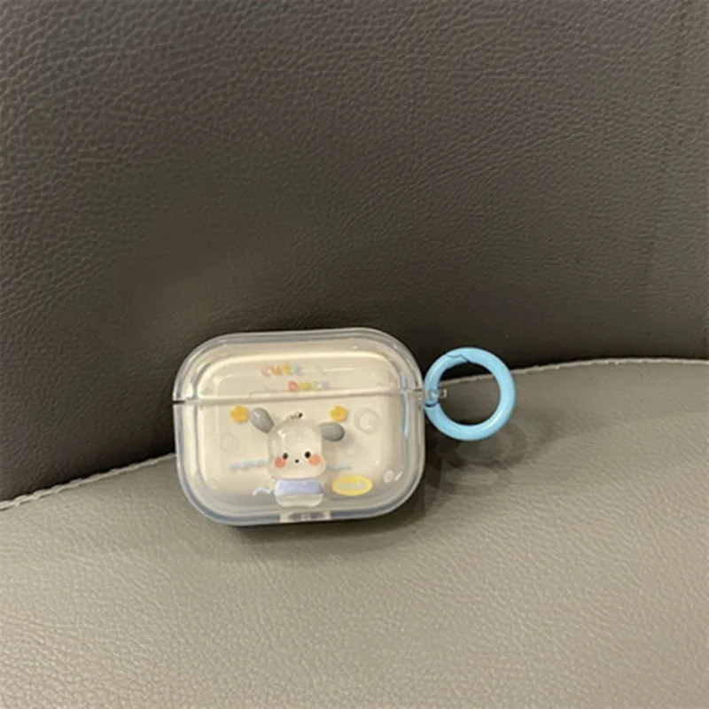 سانريو Pochacco حقيبة سماعة الاذن ل AirPods 4 1 2 3 برو الكرتون سماعة لاسلكية تعمل بالبلوتوث سيليكون سماعة شفافة الغطاء الواقي