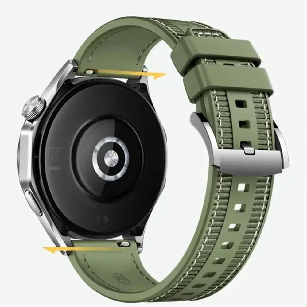 22mm Composite Silicone Strap for Huawei Watch 5 GT7-6-5-4 46mm Nylon Braided Wristband for Huawei Watch GT7 Pro 46mm Watchband